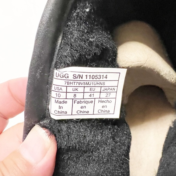 UGG Womens Black Leather Side Zip Classic Rebel Biker Platform Mini Boot Size 10 - Picture 3 of 11